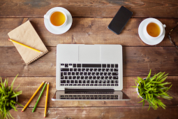 Laptop on a desk