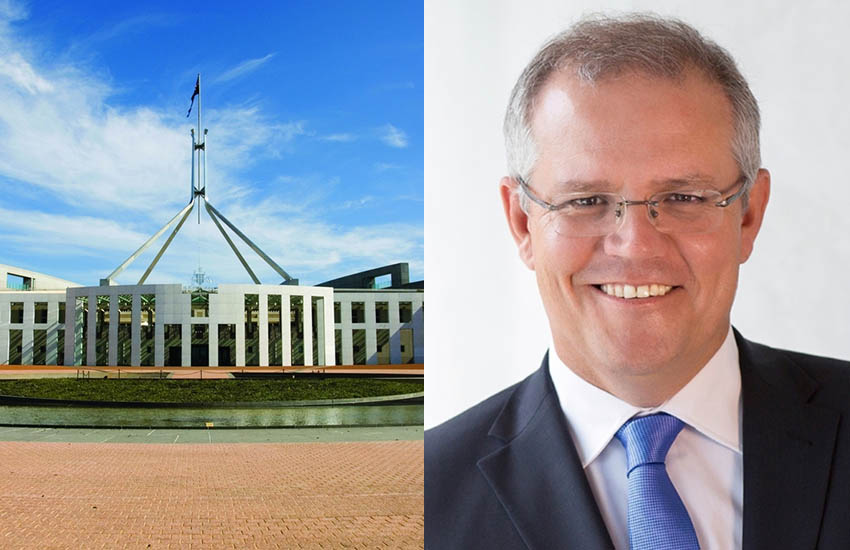 Parliament house and Scott Morrison