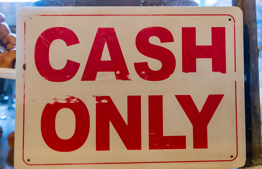 Cash only signage