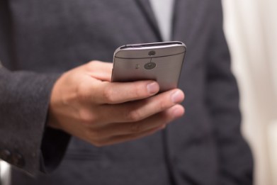 Man holding a mobile phone